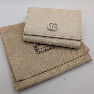 Gucci Cream Textured Leather Wallet